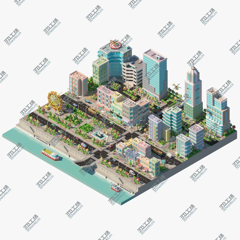 images/goods_img/202105073/Low poly city with a Ferris wheel and various buildings on the river bank/1.jpg